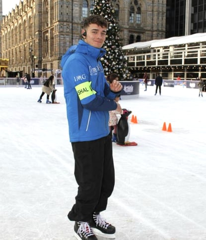 Coleman on the ice as a Marshal at the Natural History Museum