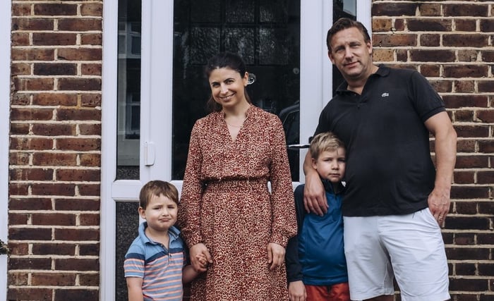 Robert Perrson with his young family